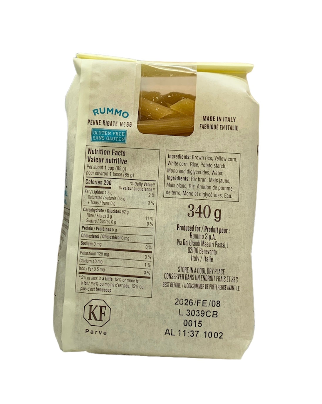 Mezze Penne Rigate gluten free 340g