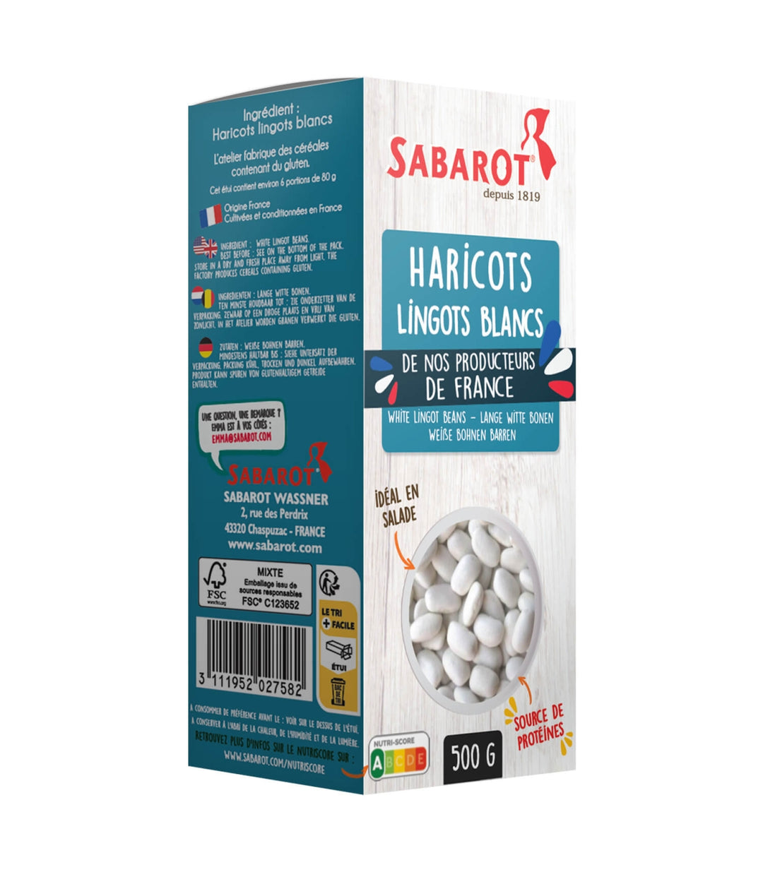 Haricots lingots blancs 500g