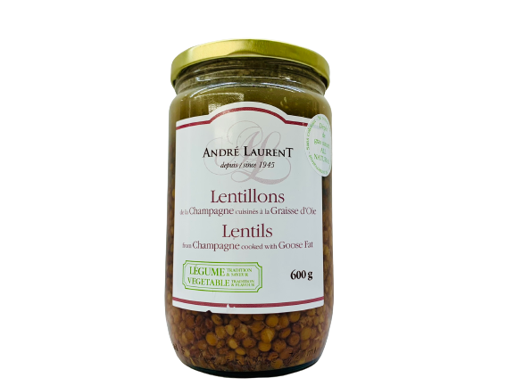 Champagne lentils cooked in goose fat 600g