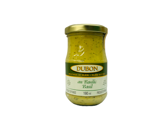 Dijon Mustard with Basil 190ml – Dubon – Flavoured French Mustard