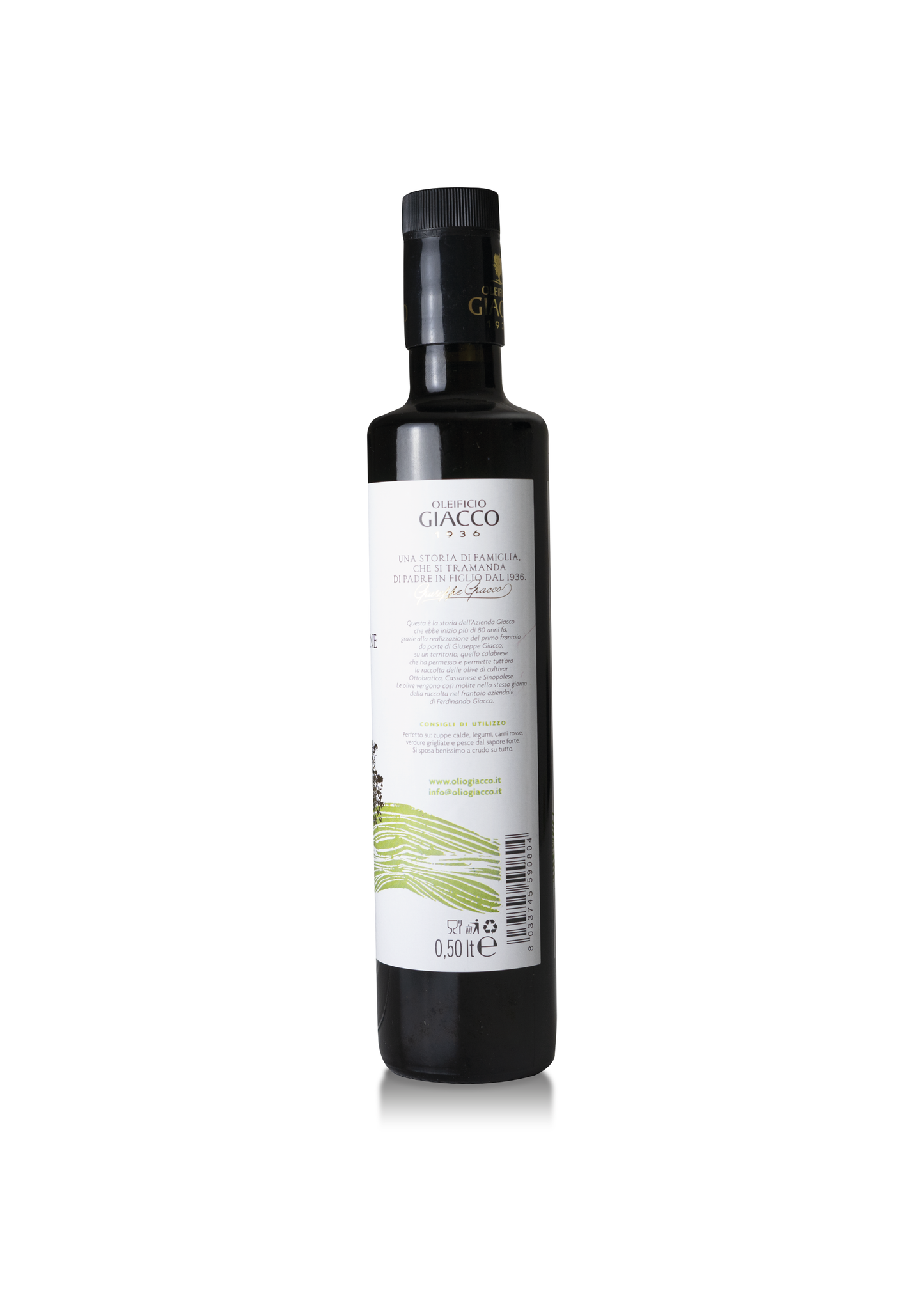 Huile d'Olive Vierge Extra Italienne 500 ml – Extraction à Froid de Calabre | Oleificio Giacco 1936