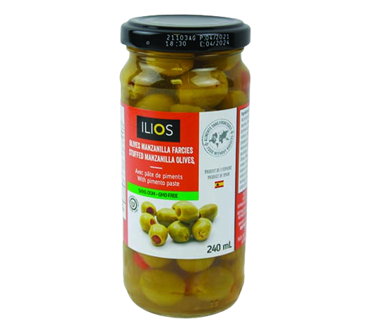 Olives Manzanilla farcies avec pâte de piments 240ml