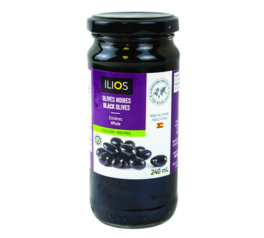 Whole black olives 240ml