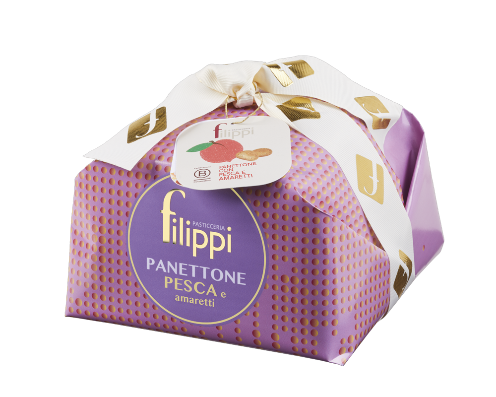Panettone with candied peach and Amaretti 500g