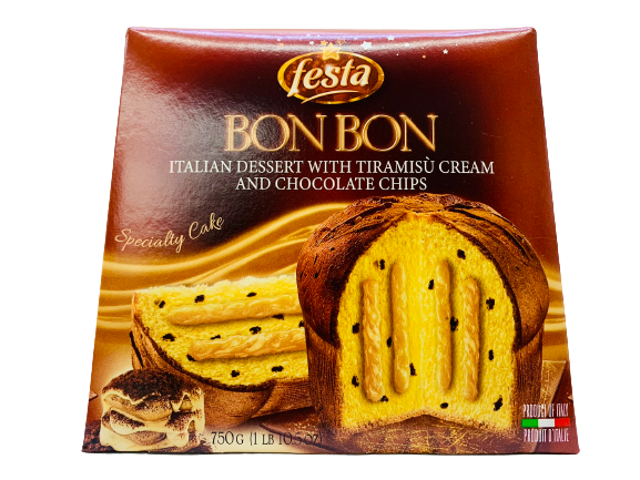 Panettone with chocolate chips filled with tiramisu cream 750g