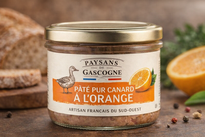 PÂTÉ PUR CANARD À L’ORANGE 80G – Paysans de Gascogne