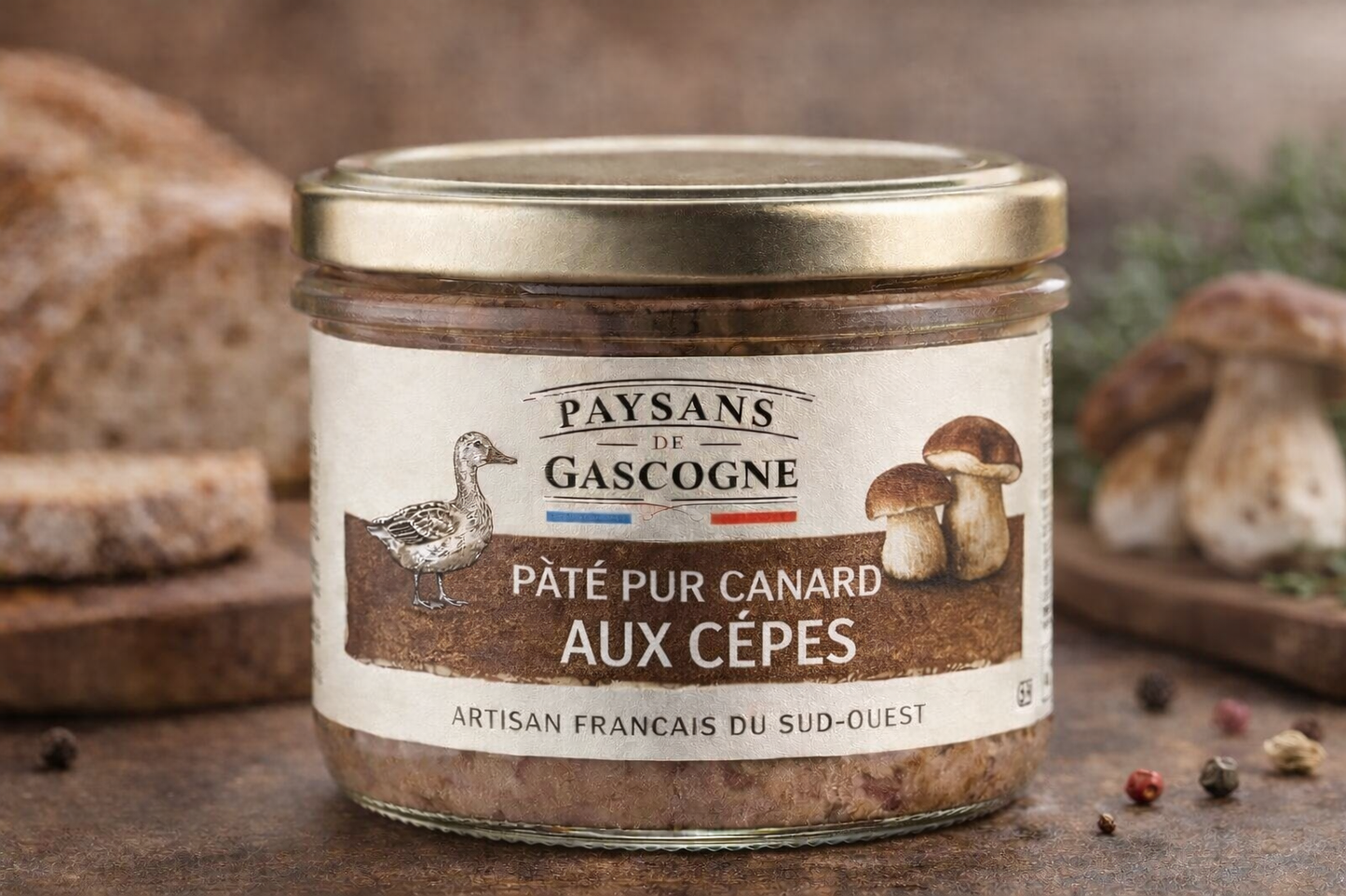 Pure Duck Pâté with Porcini Mushrooms 80g – Paysans de Gascogne