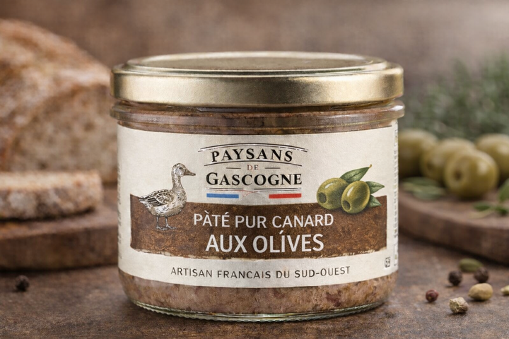 PÂTÉ PUR CANARD AUX OLIVES 80G – Paysans de Gascogne