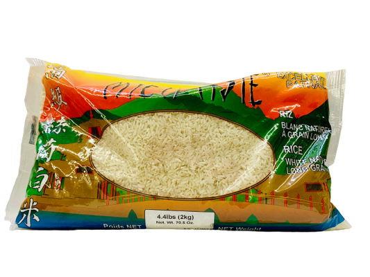 Riz blanc naturel à grain long 2kg.                                        Mica Asie