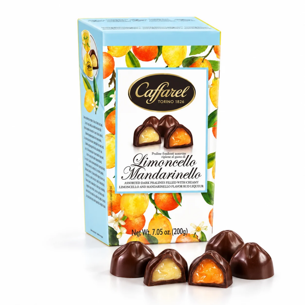 Caffarel Limoncello & Mandarinello Chocolates 200 g – An Italian Summer in Chocolate, Citrus Liqueur Cream