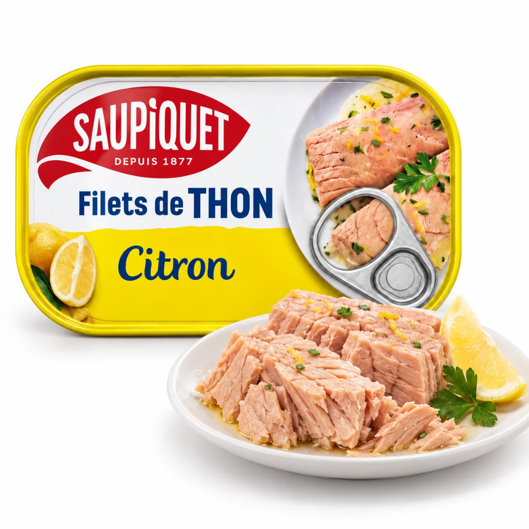 Filets de Thon au Citron 115 g Saupiquet – Découpés et Emboîtés à la Main