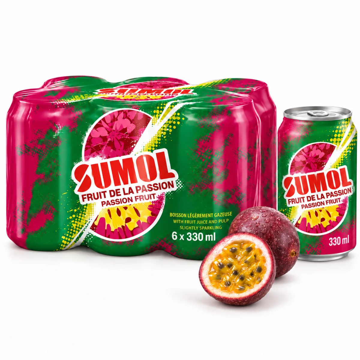 Boisson gazeuse de fruit de la passion 330ml x6