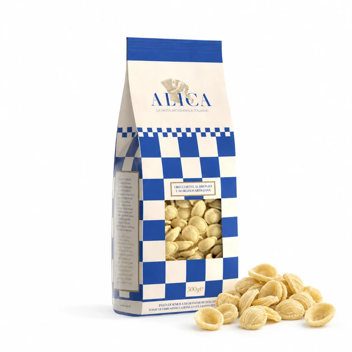 Orecchiette Traditionnelles 500g – Pâtes Artisanales Italiennes, Blé Dur de Basilicate – Pasta Alica
