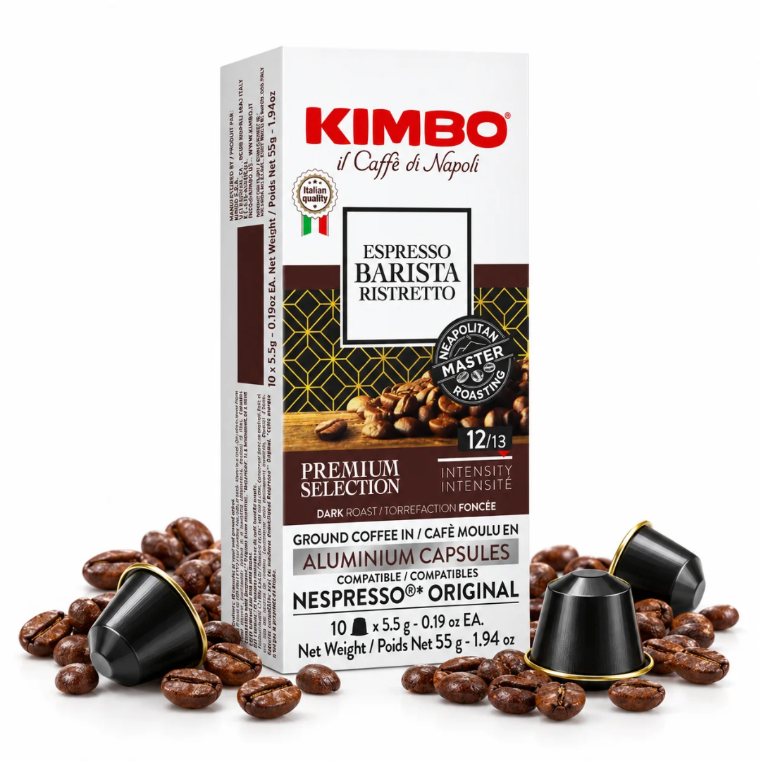 Capsules Nespresso® Compatibles Barista Ristretto 10 x 5,5g – Kimbo | La Puissance d'un Vrai Café de Bar Italien