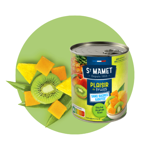 FRUITS ST-MAMET PÊCHE ANANAS KIWI SANS SUCRE 425ML