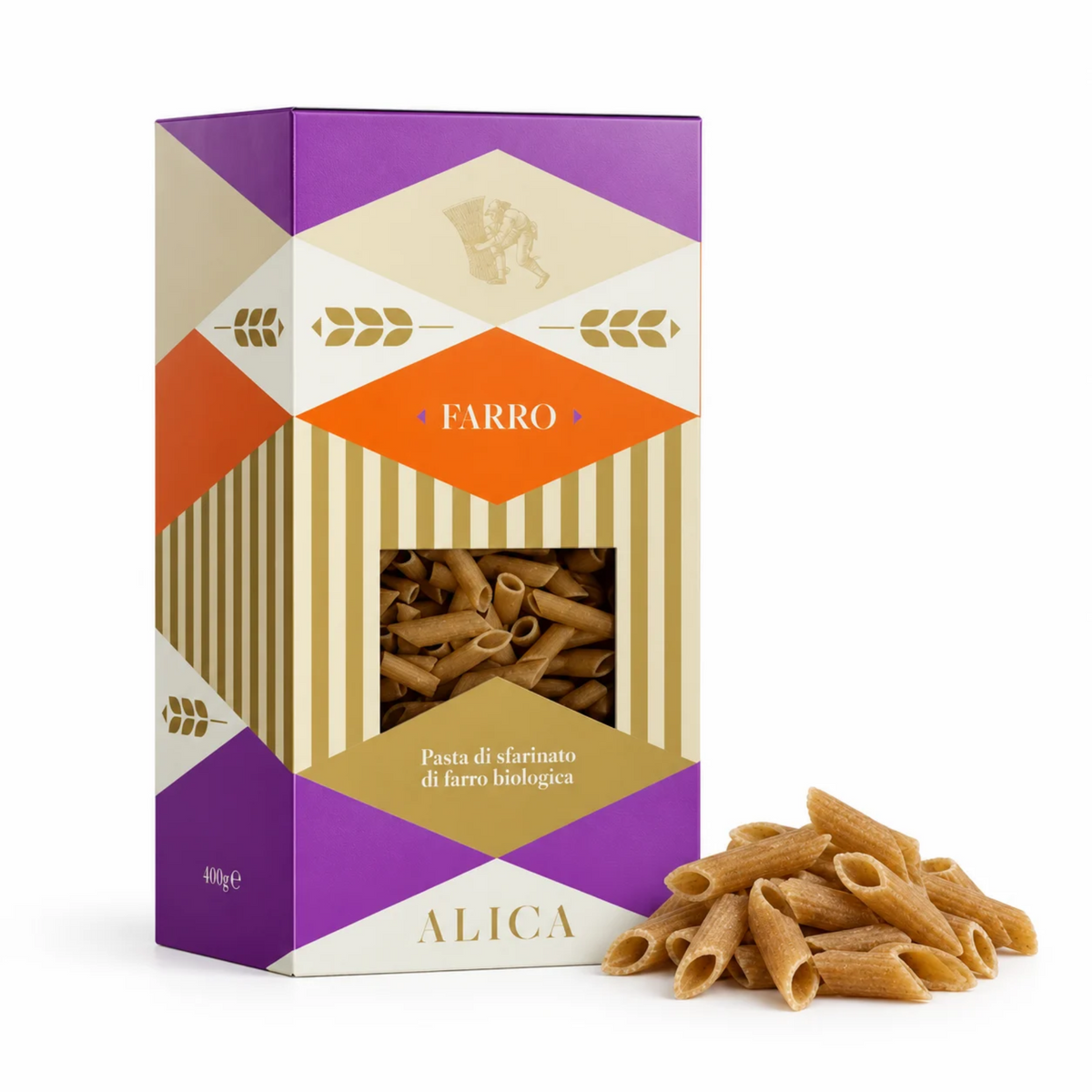 Penne Rigate d'Épeautre 400 g – Pâtes Artisanales Italiennes Tréfilées au Bronze de Basilicate | Pasta Alica
