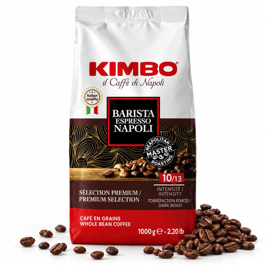 Café en Grains Barista Espresso Napoli 1 kg – Kimbo | L'Âme de Naples dans un Espresso