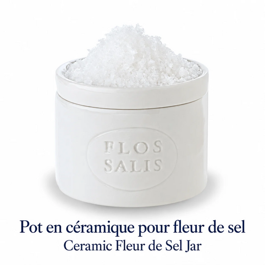 Fleur de Sel Flos Salis en Pot de Grès 100g – Cristaux Croustillants de l'Algarve – Portugal