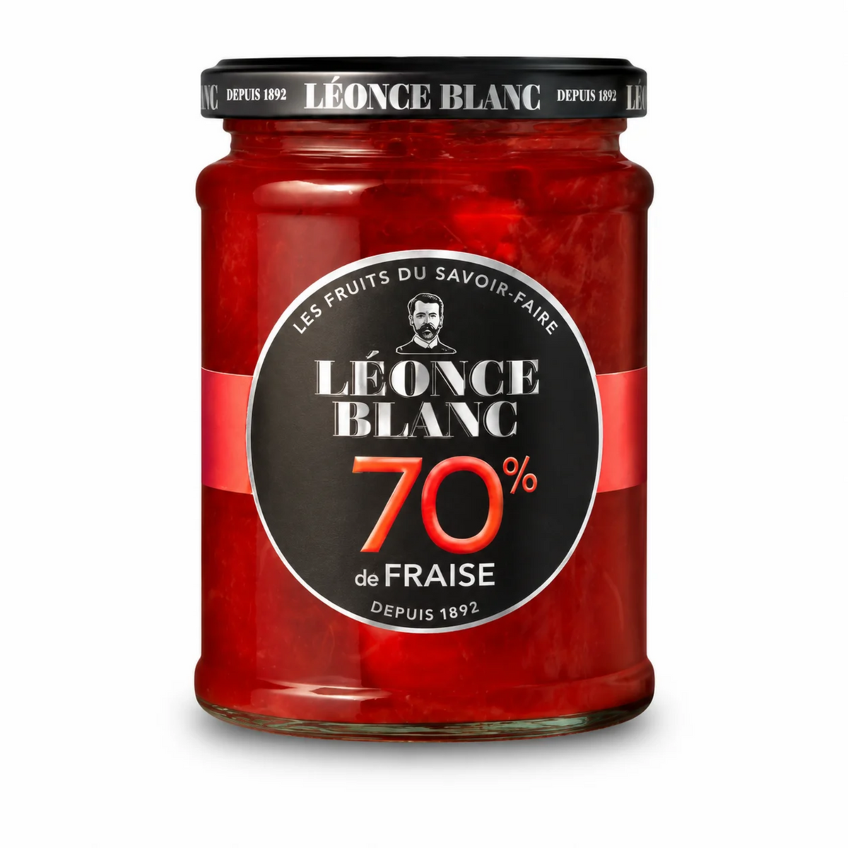 Confiture de Fraise 70% 330g – Riche en Fruits, Moins de Sucre – Léonce Blanc
