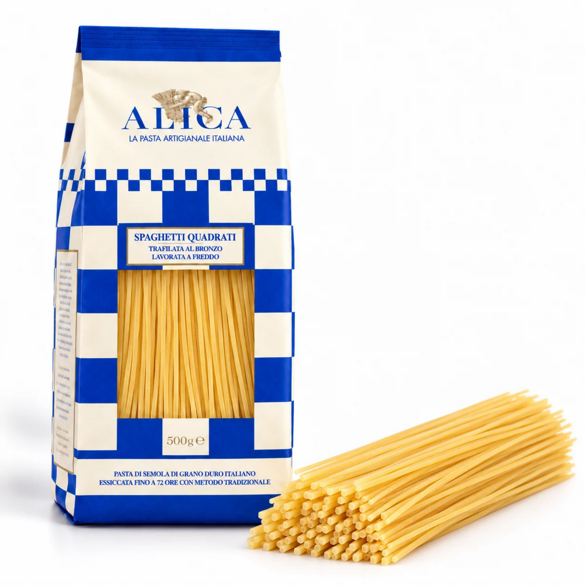 Spaghetti Quadrati 500g – Pâtes Artisanales Italiennes, Blé Dur de Basilicate – Pasta Alica
