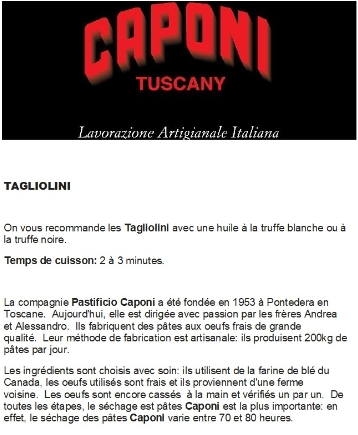 Tagliolini aux Oeufs 250g
