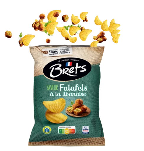 Chips Bret’s Ondulées Saveur Falafel 125g – Chips Françaises Authentiques aux Épices Orientales