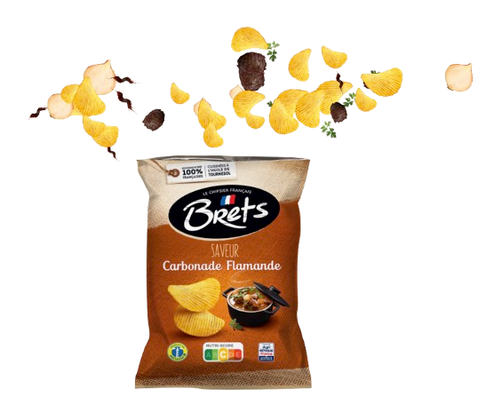 Bret's Carbonnade Flamande Flavored Chips 125g – Authentic French Chips with a Slow-Cooked and Slightly Sweet Taste