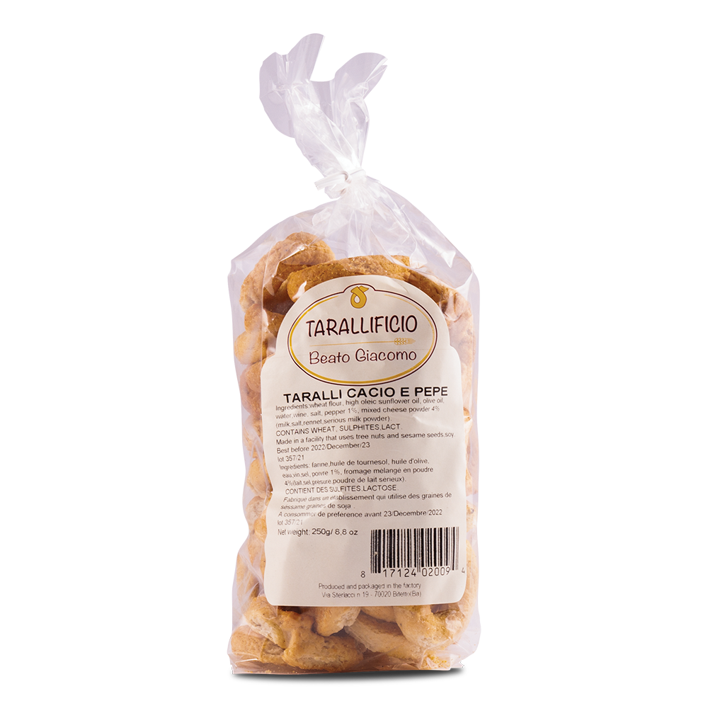 Taralli with cheese and pepper250g