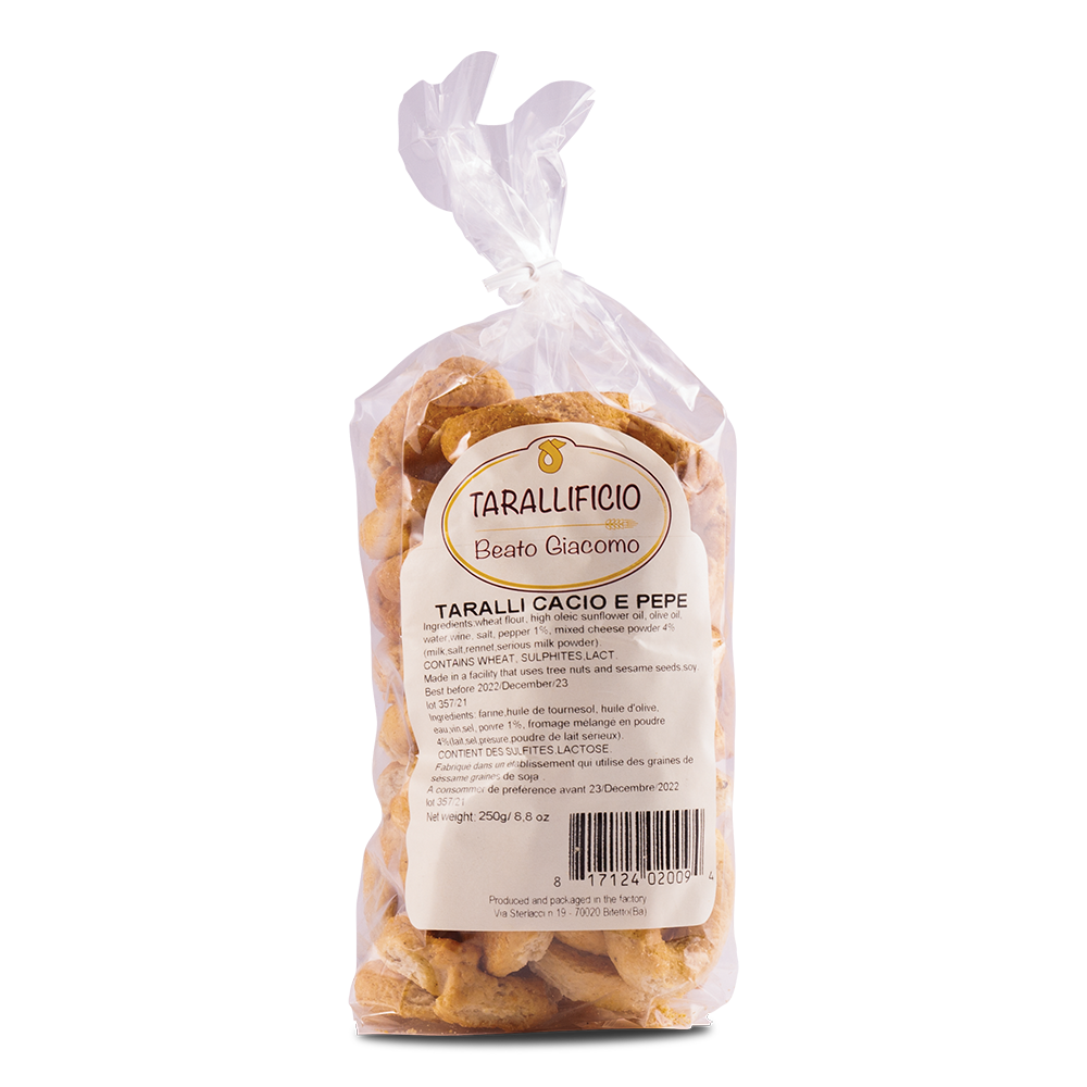 Taralli au fromage et au poivre250g