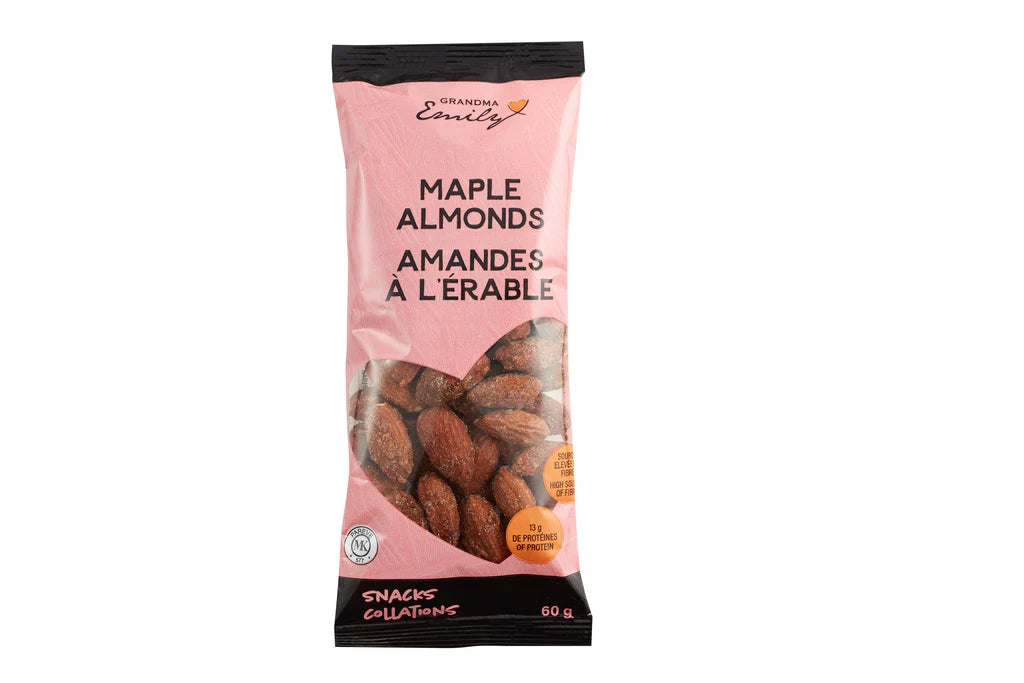 EMILY SNACKS MAPLE ALMONDS 60G x 12 = 720G