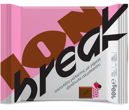 Chocolat Break fraise & biscuit 100g ION