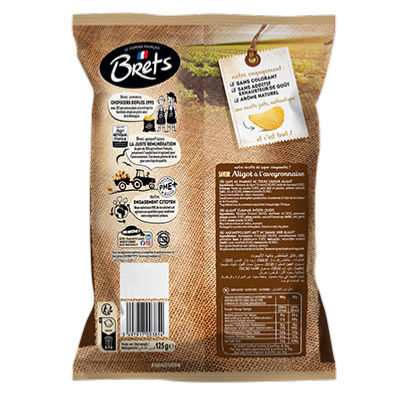 Chips Bret’s Saveur Aligot à l’Aveyronnaise 125g – Chips Françaises Authentiques au Goût Fromagé Traditionnel