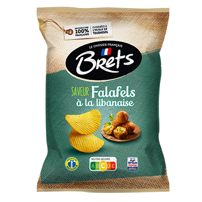 Chips Bret’s Ondulées Saveur Falafel 125g – Chips Françaises Authentiques aux Épices Orientales