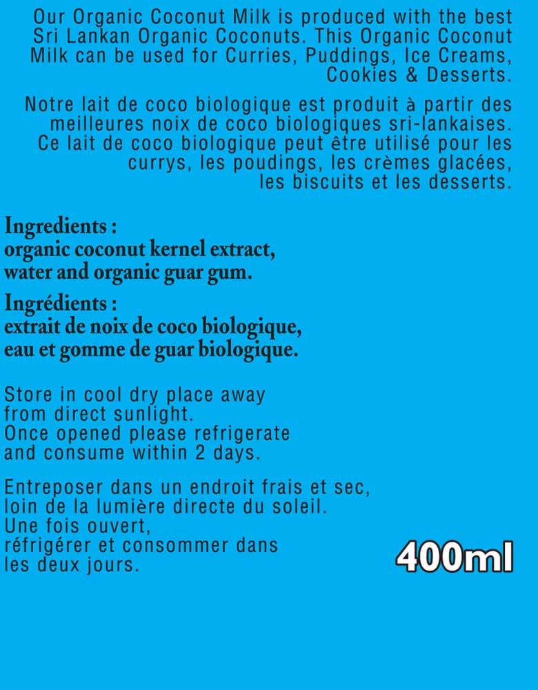 Organic coconut milk 17% 400ml
