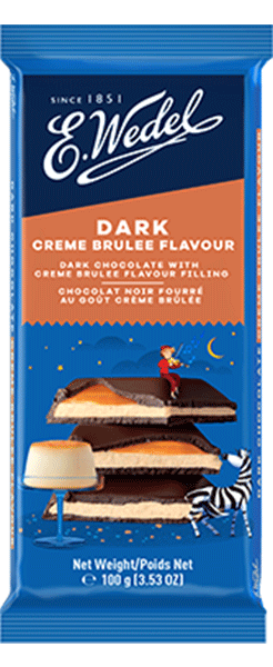 Dark Chocolate filled with Crème Brûlée 100g