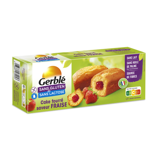 Cake Fourré Saveur Fraise 210g   Sans Gluten   et Sans Lactose