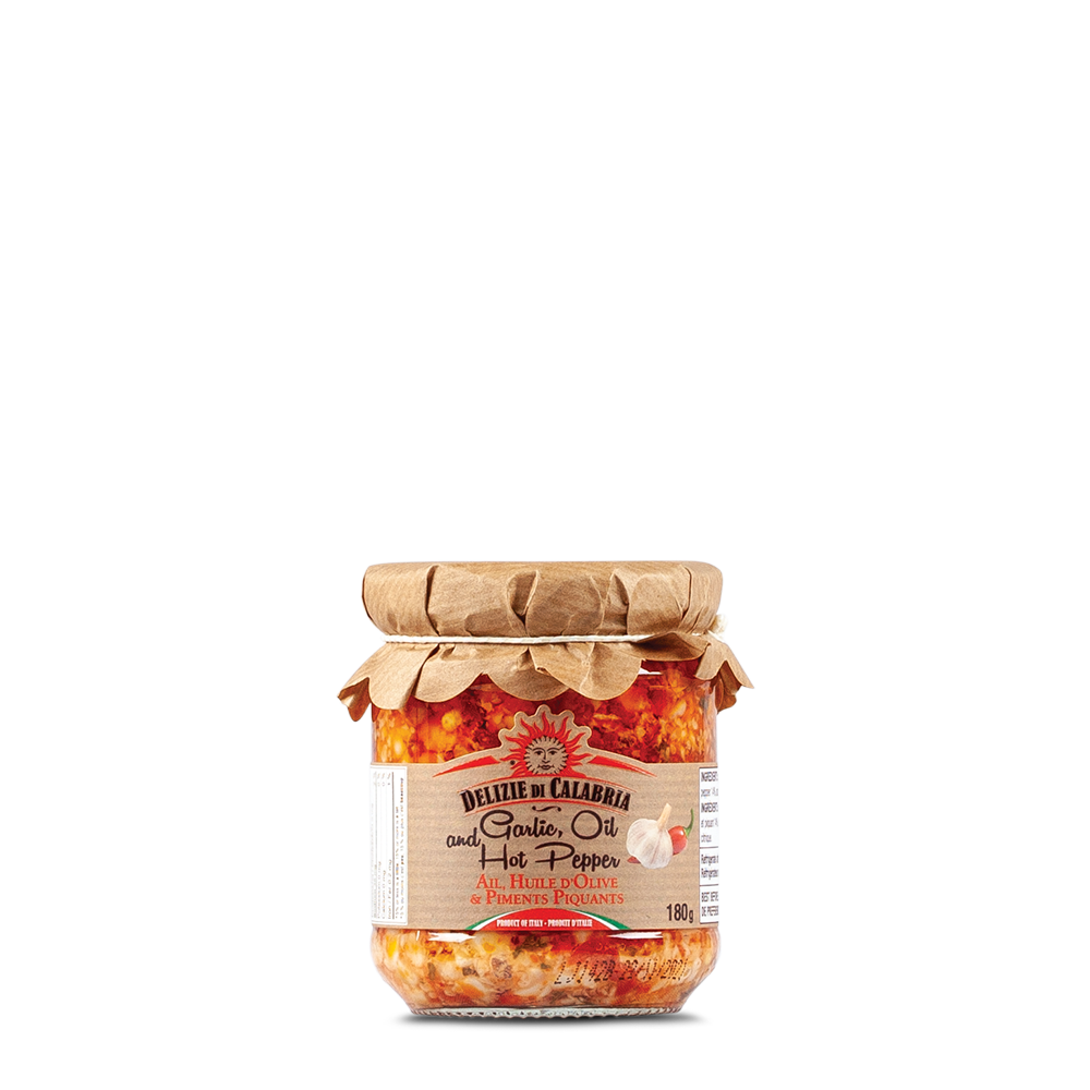 Ail, huile d’olive et piments piquants 180g
