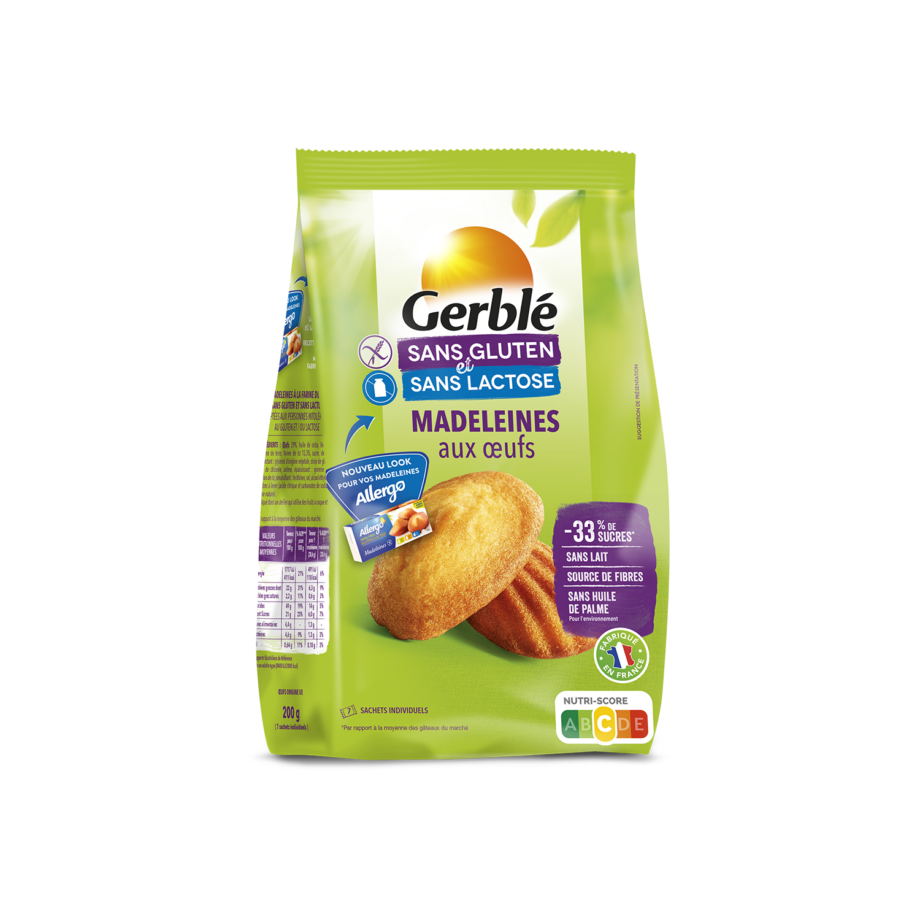 Madeleines Aux Oeuf  200g   Sans Gluten   et Sans Lactose