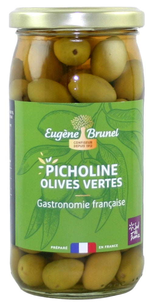 BRUNEL GREEN PICHOLINE OLIVES 350G