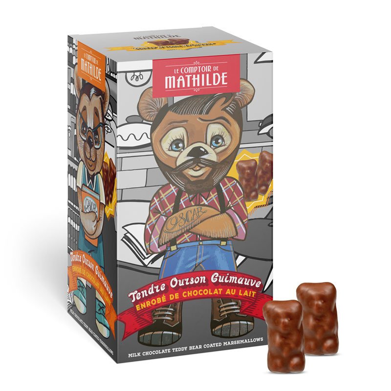 Tender Marshmallow Bear Coated in Milk Chocolate 100g