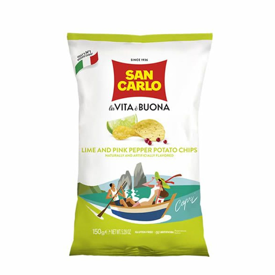 Lime &amp; pink pepper flavored chips 150g