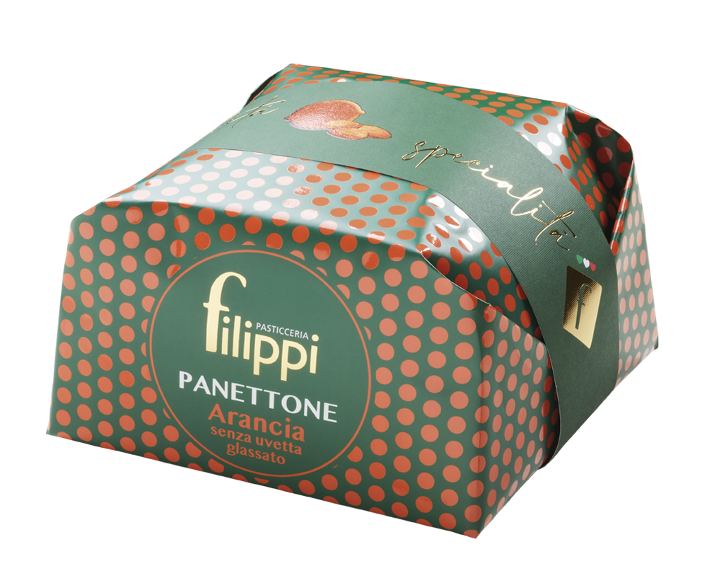 Panettone avec oranges confites sans raisins  Glacée  500g