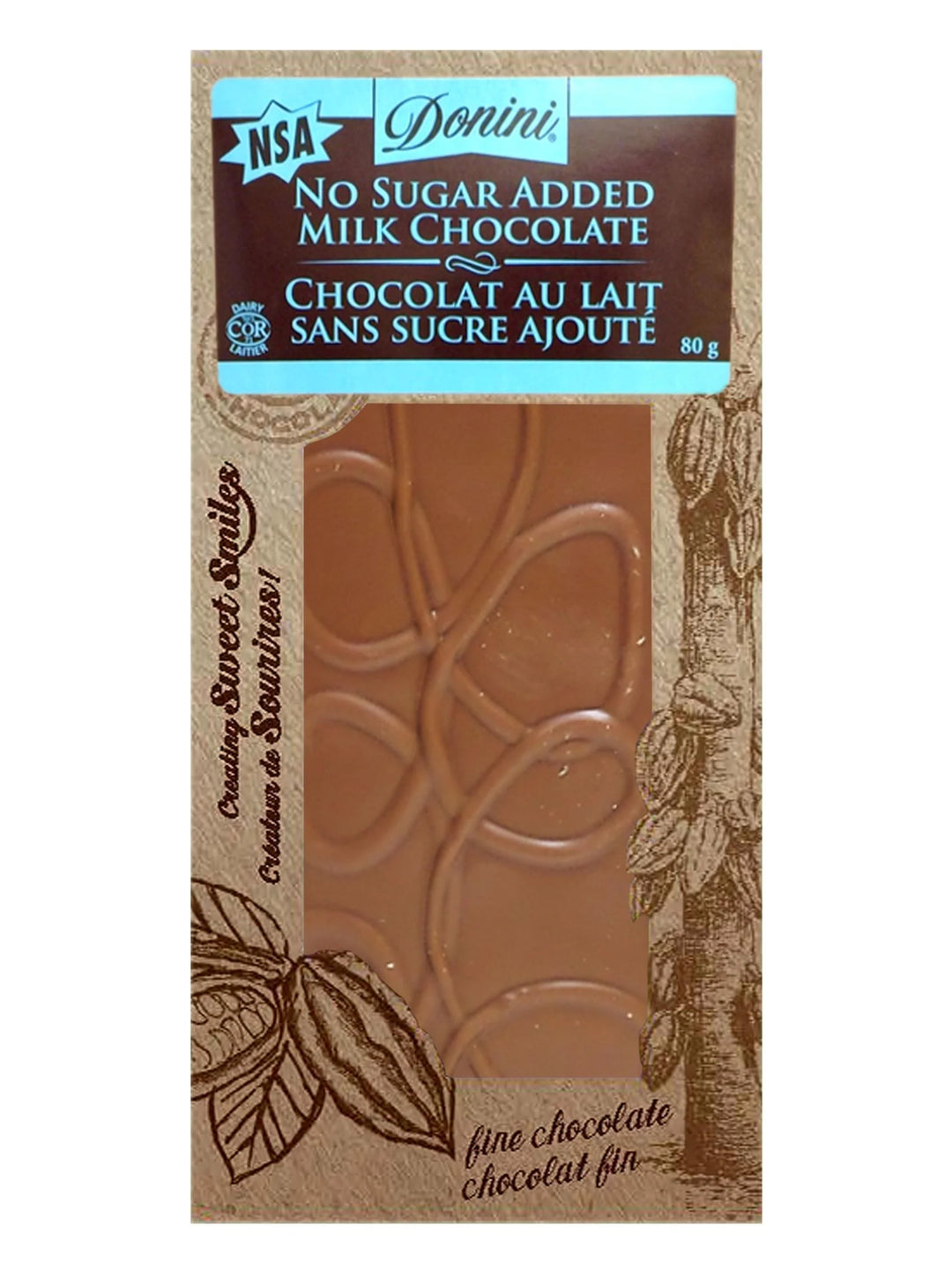 Milk chocolate without added sugar 80g