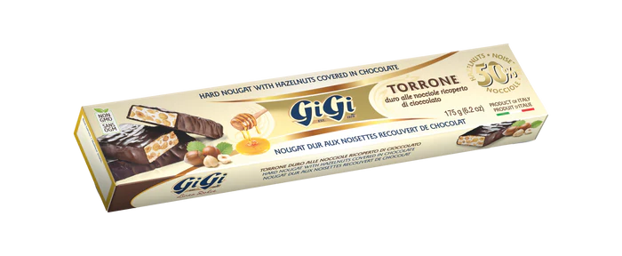 Hard nougat with hazelnuts covered with chocolate 175g