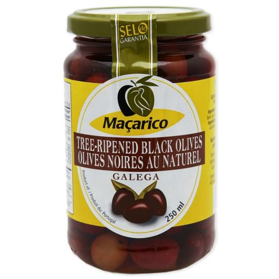 Natural black olives Galega 250ml