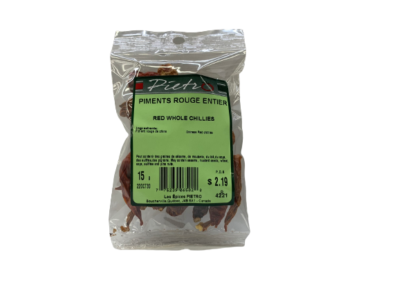 Whole red peppers 15g