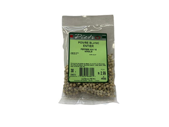 Whole white pepper 30g