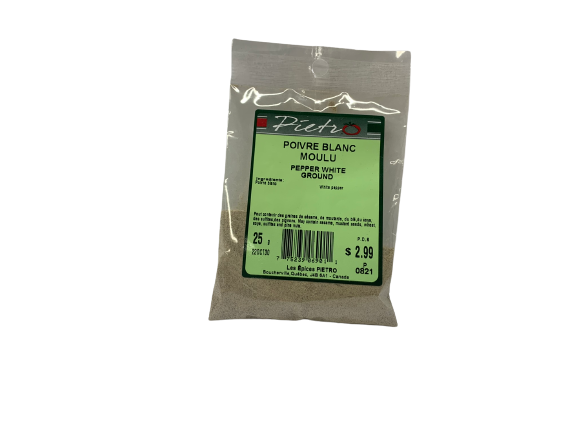 Poivre blanc moulu 25g