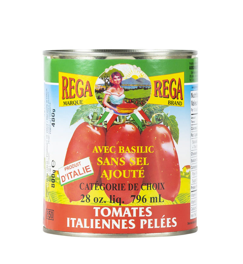 Tomates italiennes pelées avec basilic 796ml