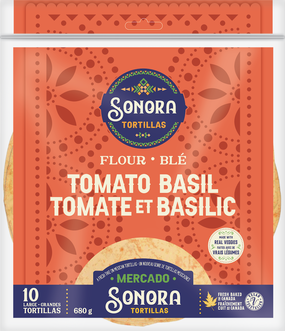 Large tomato and basil tortillas 680g